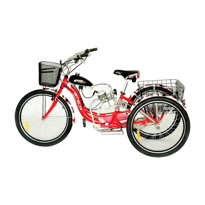 Велотрицикл с бензиновым мотором